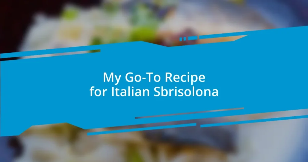 My Go-To Recipe for Italian Sbrisolona